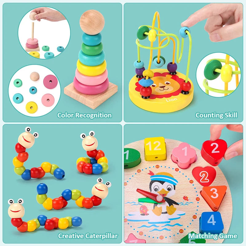 Montessori Wooden Puzzles for Kids – 3D Early Learning Toy