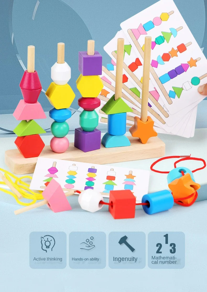 Wooden Color Matching Puzzle – Montessori Shape Learning Toy
