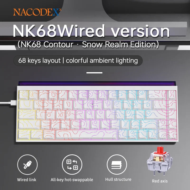 Mechanical Gaming Keyboard – 68 Key RGB Wired Keyboard
