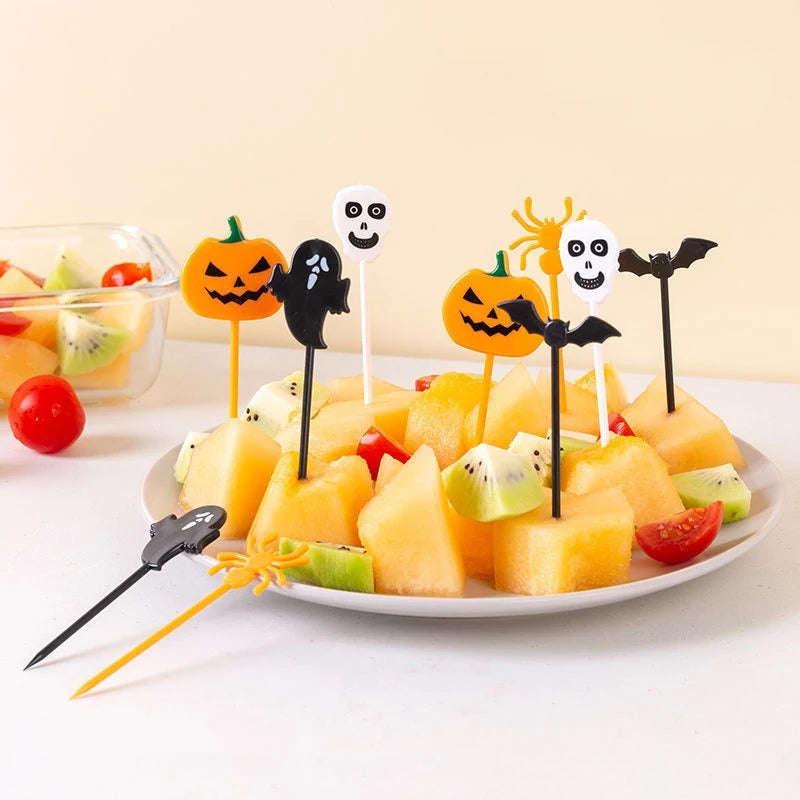 Halloween Cupcake Toppers 10PCS Ghost Bat Pumpkin Party Picks
