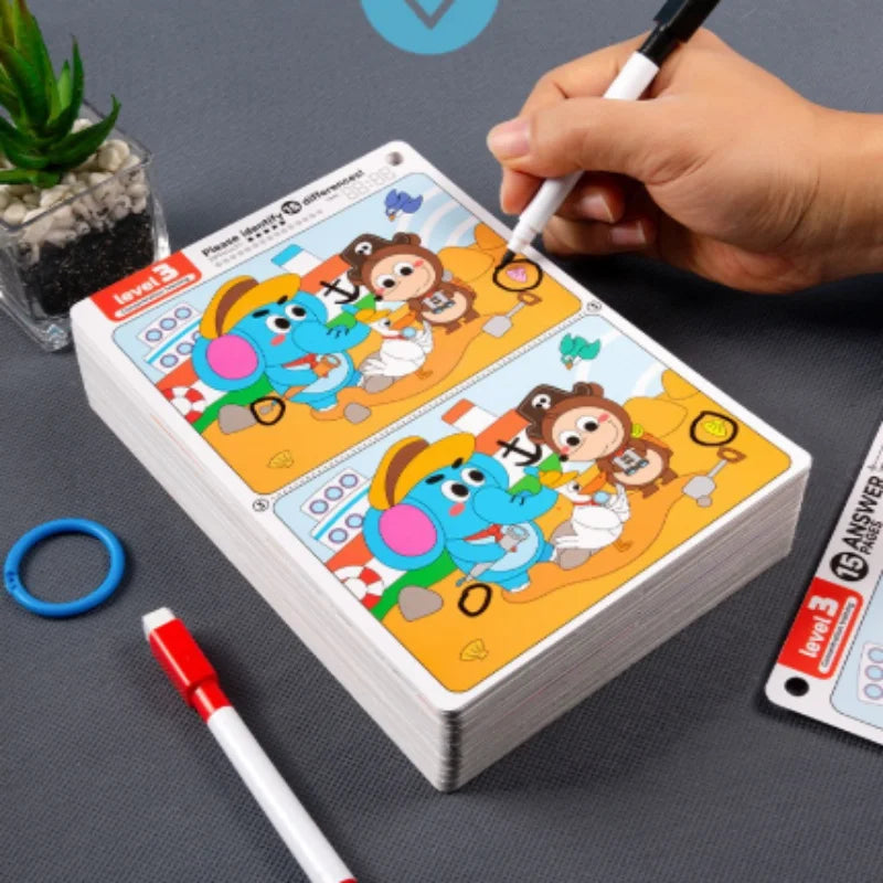 Find the Difference Cards – Reusable Visual Puzzle Game for Kids