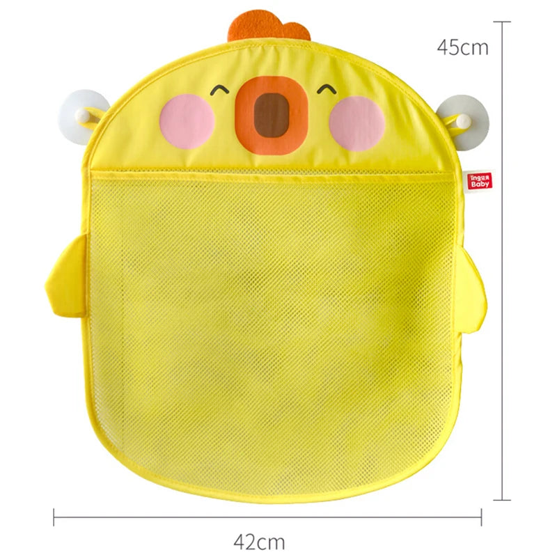 Bath Toy Storage Bag – Duck Mesh Organizer with Suction Design