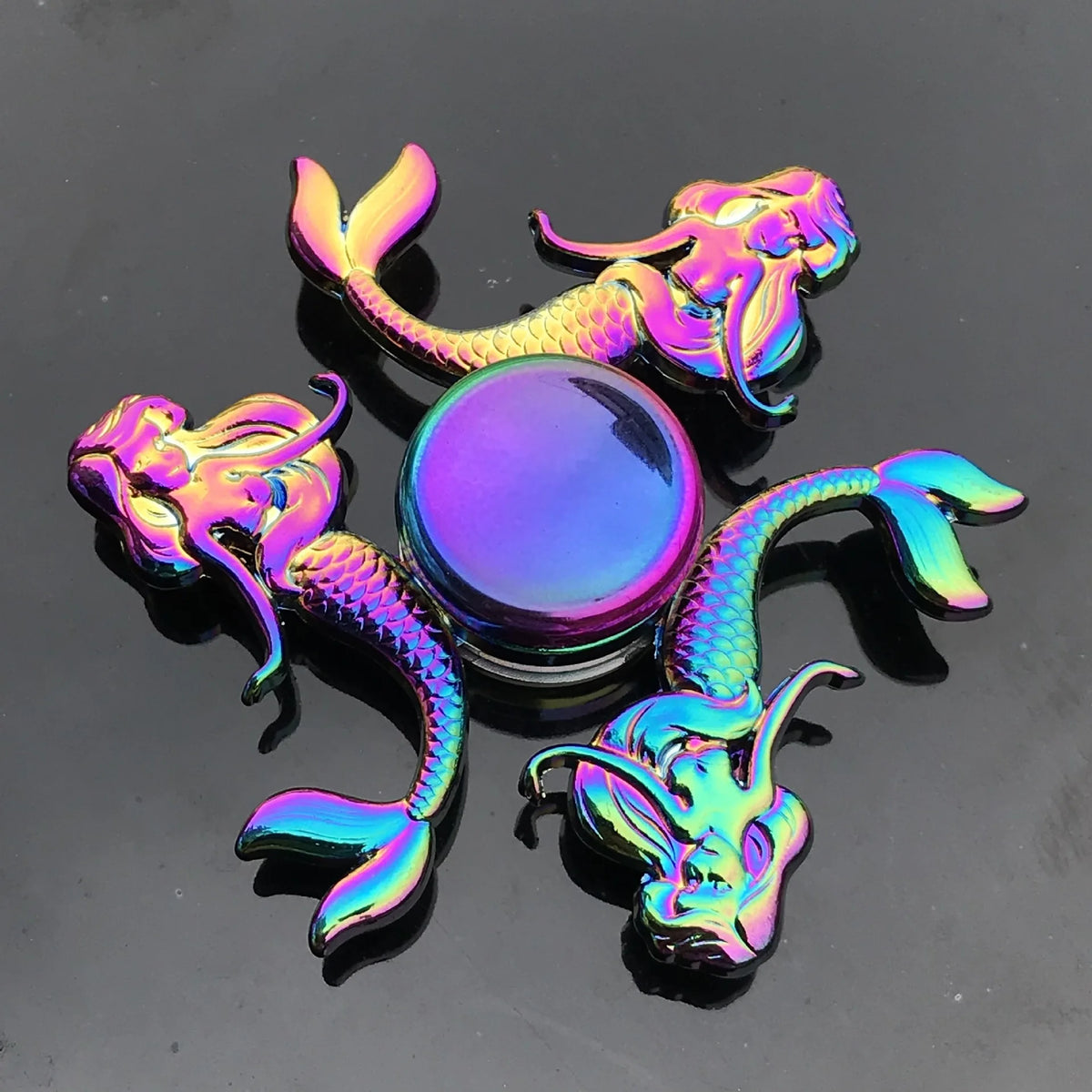 Metal Fidget Spinner Rainbow Gradient Fingertip Gyro Toy
