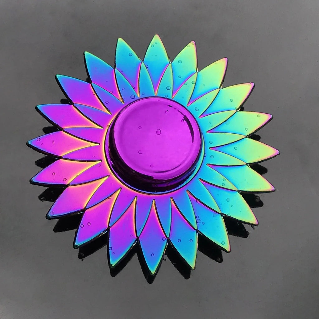 Metal Fidget Spinner Rainbow Gradient Fingertip Gyro Toy