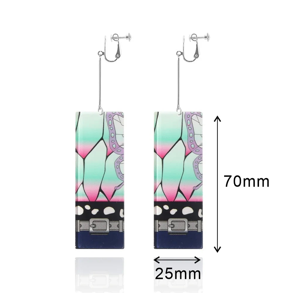 Pink Acrylic Drop Earrings – Japanese-Inspired Cosplay Jewelry for Women