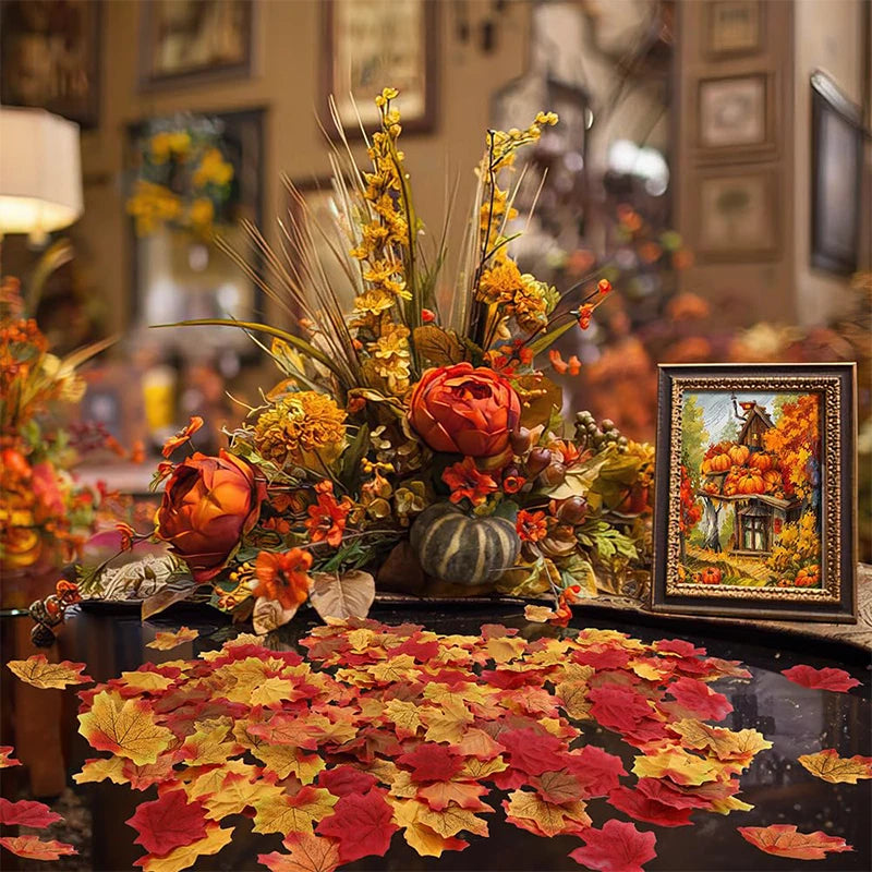 Artificial Maple Leaves – Silk Fake Fall Leaves for Decor