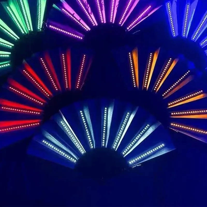 LED Folding Fan – Glow Light Up Accessory for Parties & Festivals
