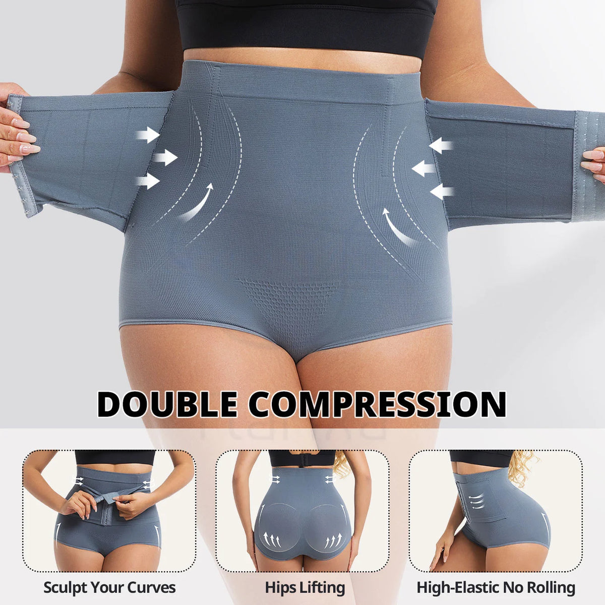 Women Seamless High Waist Waist Cincher Panty Briefs Strong Compression Faja Shaperwear Tummy Control Body Shaper Belly Shaping