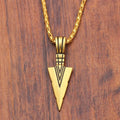 Long Pendant Necklace for Men Arrow Punk Rock Jewelry
