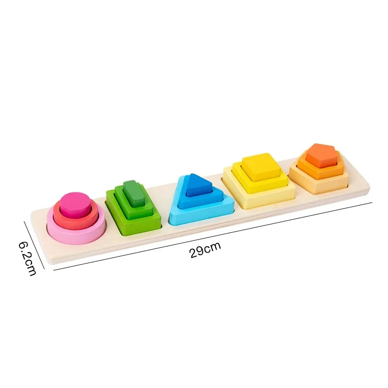 Montessori Sorting Toy – Wooden Shape & Color Stacking Game for Kids