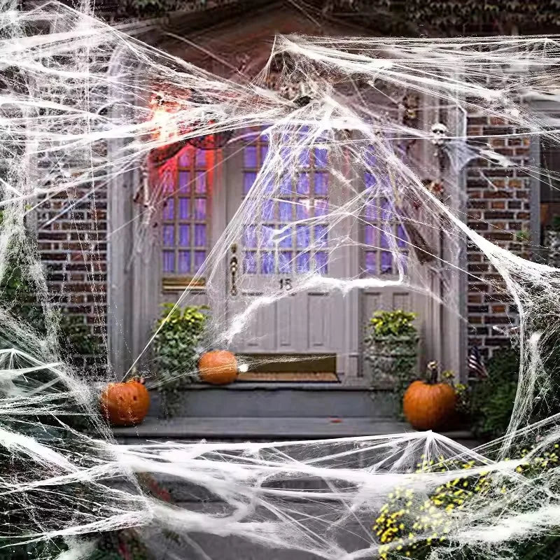 Halloween Spider Web – Stretchy Cobweb Haunted House Decor