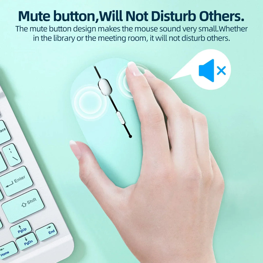 Bluetooth Wireless Mouse – Silent Portable Mouse for Laptop & Tablet