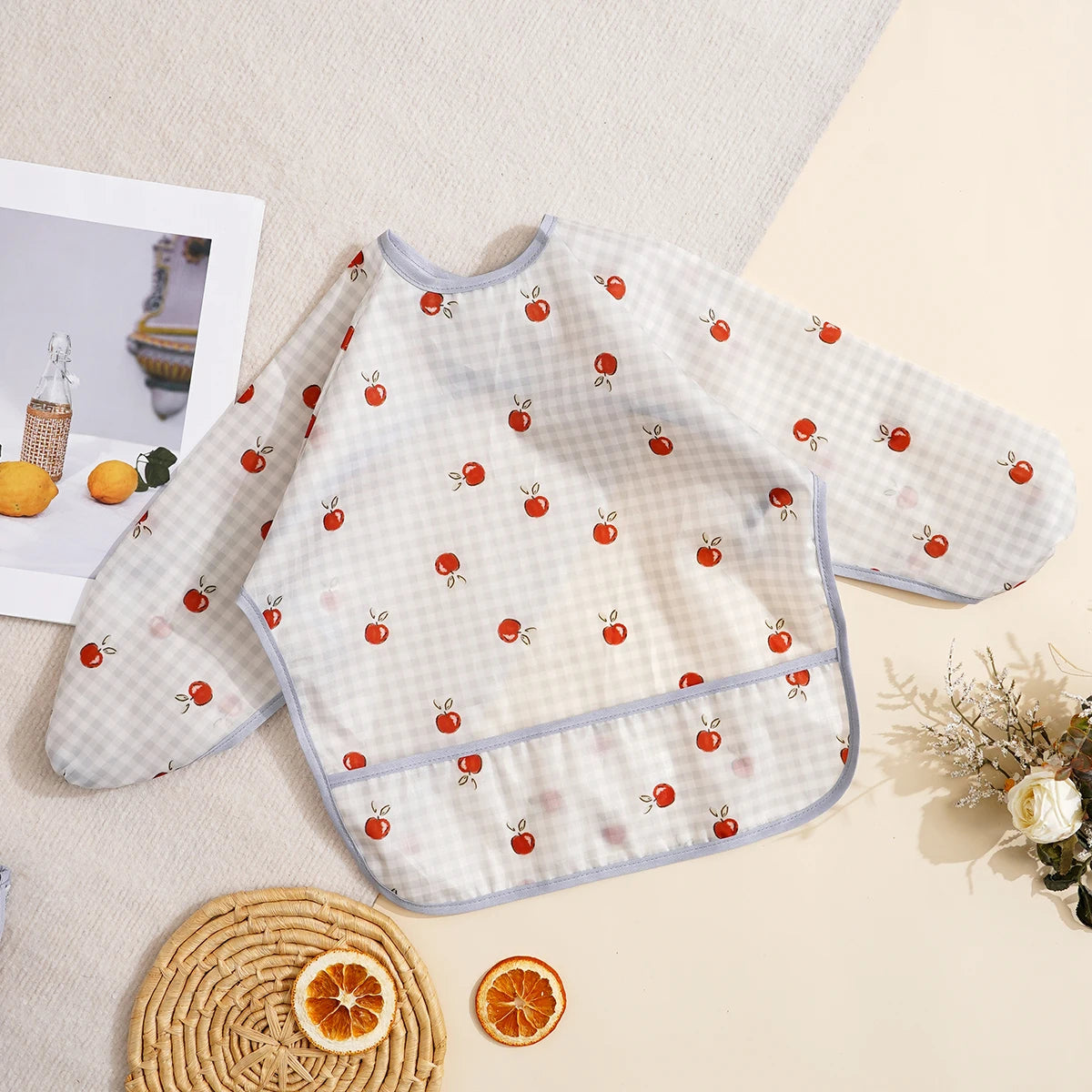 Long Sleeve Baby Bib – Waterproof Washable Feeding Bib for Toddlers