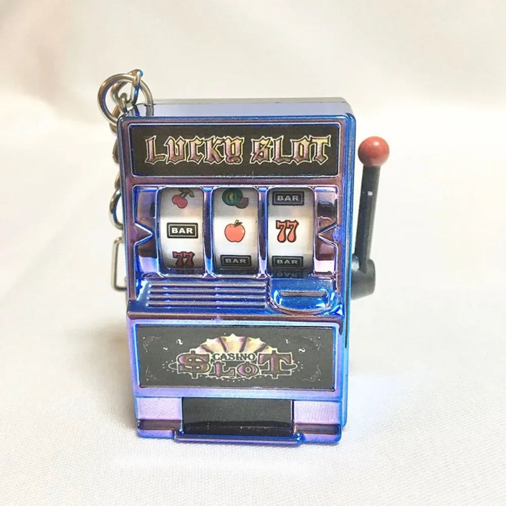 Slot Machine Keychain Fruit Design Metal Key Ring Gift