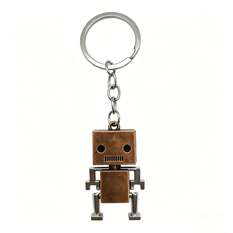 Robot Keychain – Retro Movable Metal Key Ring