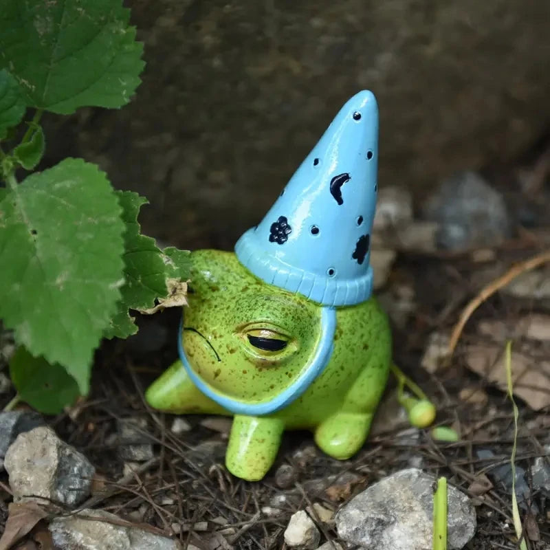 Frog Garden Statue – Cute Ceramic Frog Figurine Decor