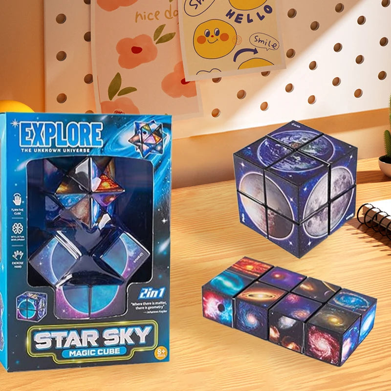 3D Starry Sky Magic Cube Puzzle – Educational Brain Teaser