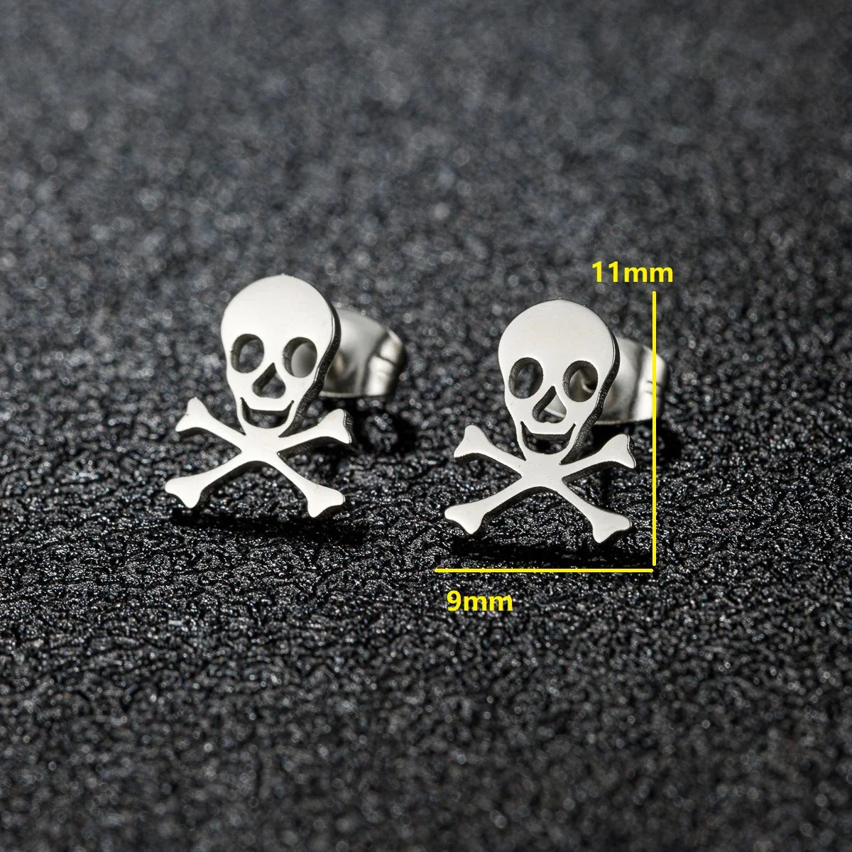 Halloween Bat Spider Earrings – Black Stainless Steel Punk Jewelry