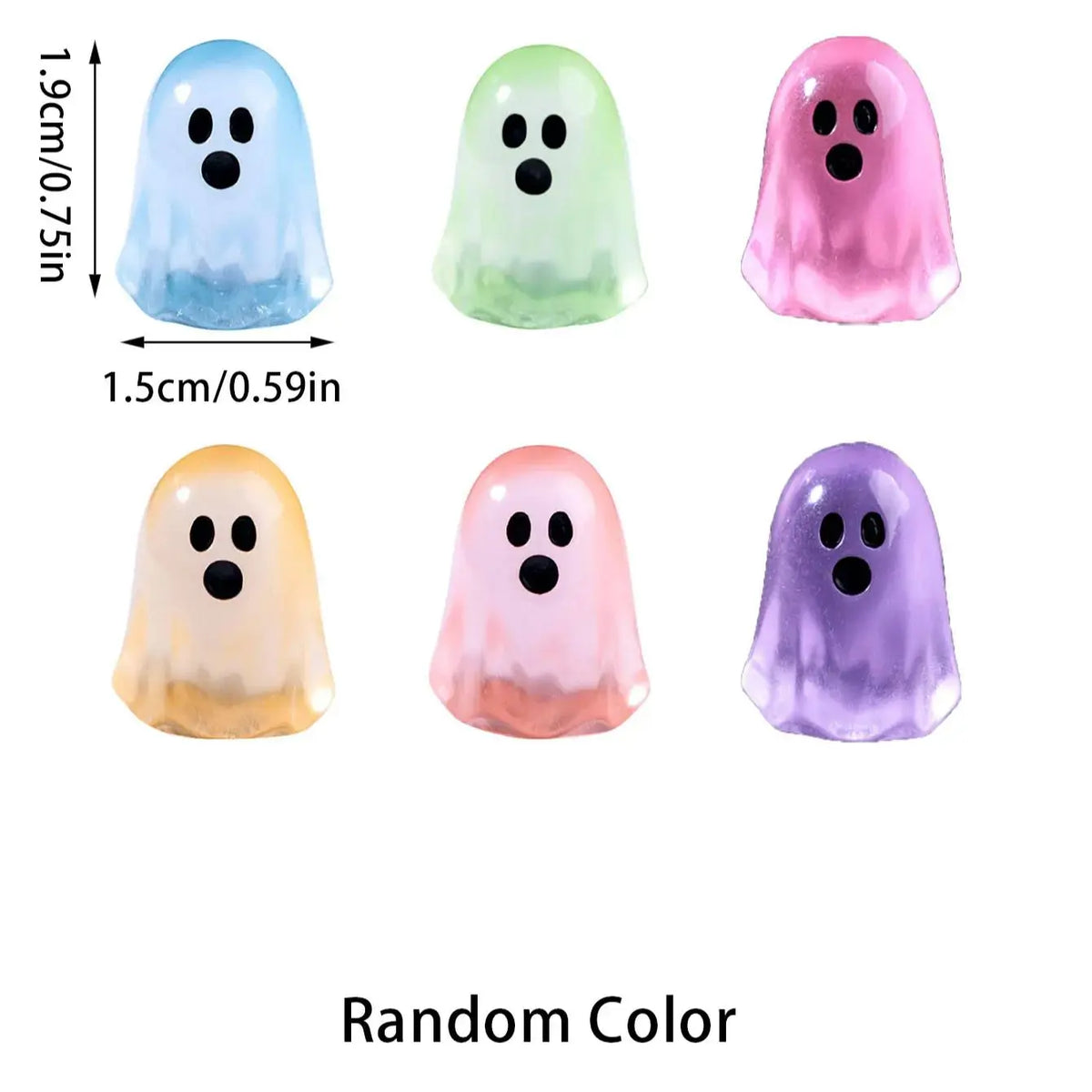 Glowing Ghost Figures, Mini Resin Halloween Figurines 5/10 Pcs