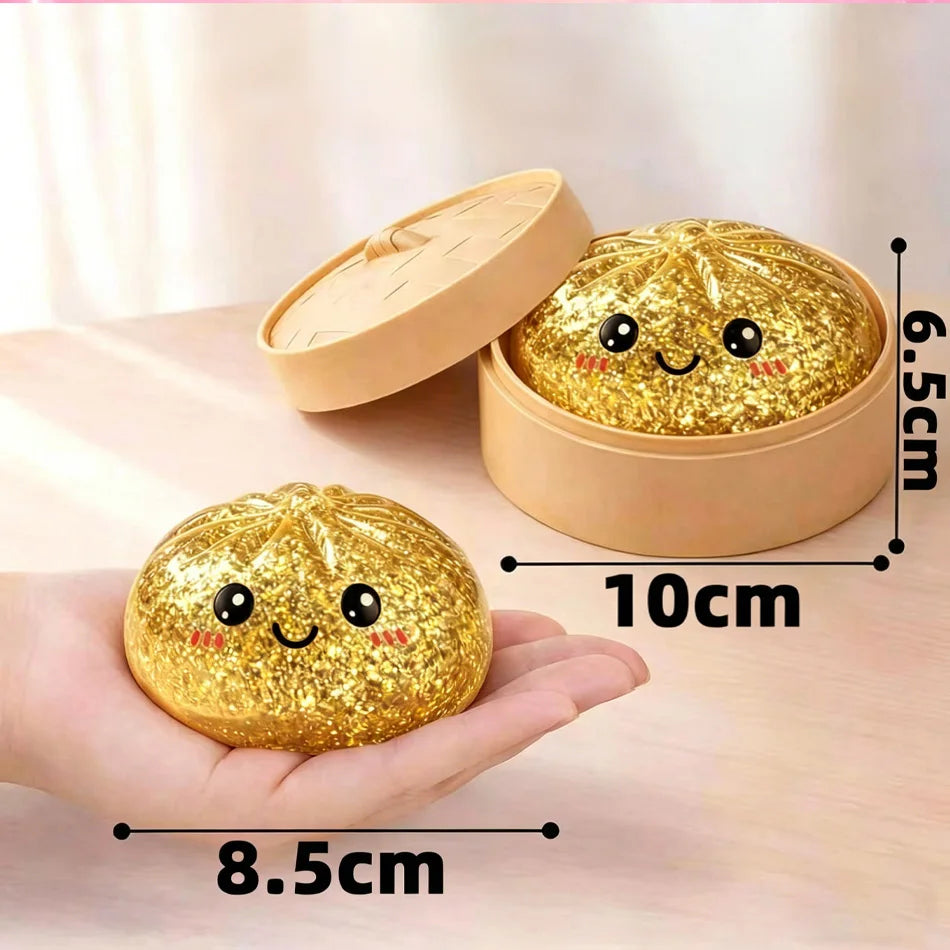 Dumpling Squishy Toy – Glitter Sensory Squeeze Stress Relief