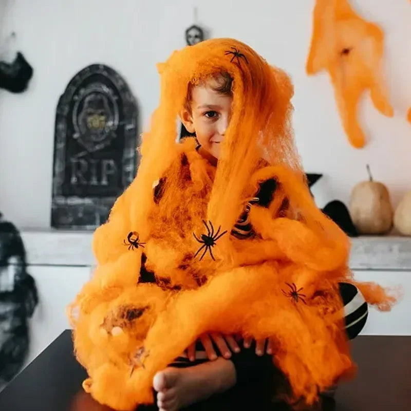 Halloween Spider Web Decoration – Stretchy Cobweb Party Decor