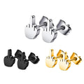 Middle Finger Earrings Stainless Steel Ear Hoops