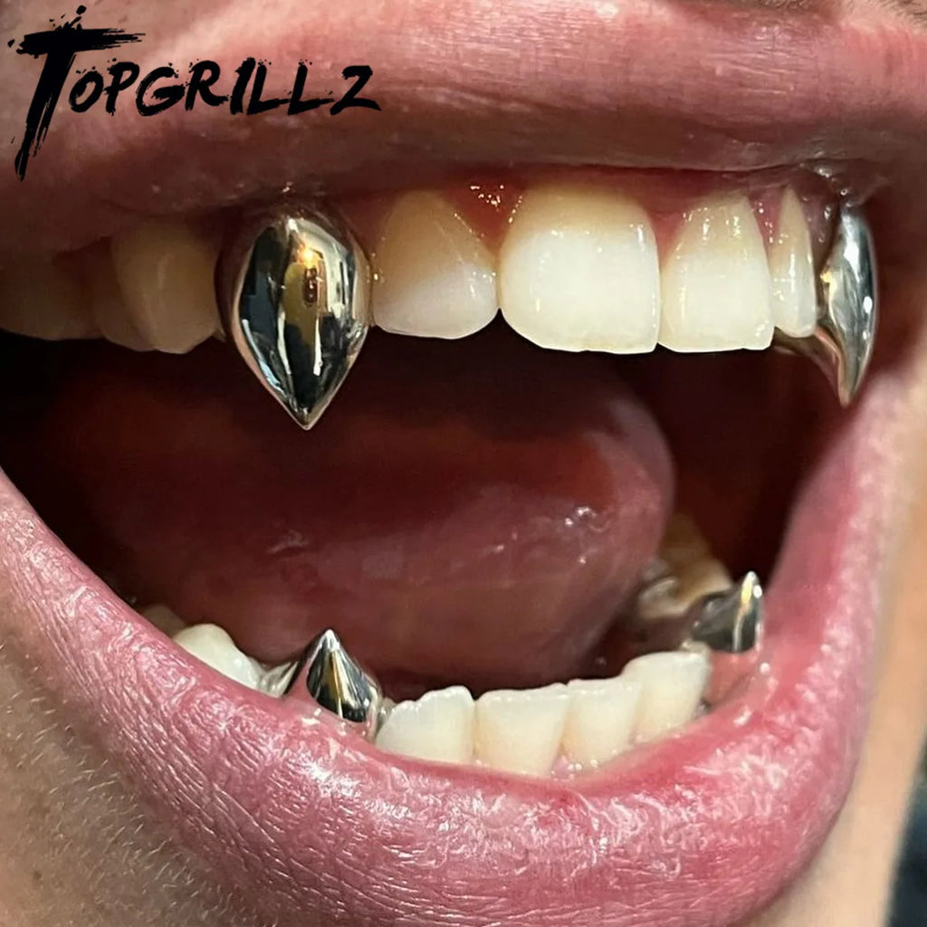 Vampire Fangs Grillz Gold Plated Single Tooth Cap