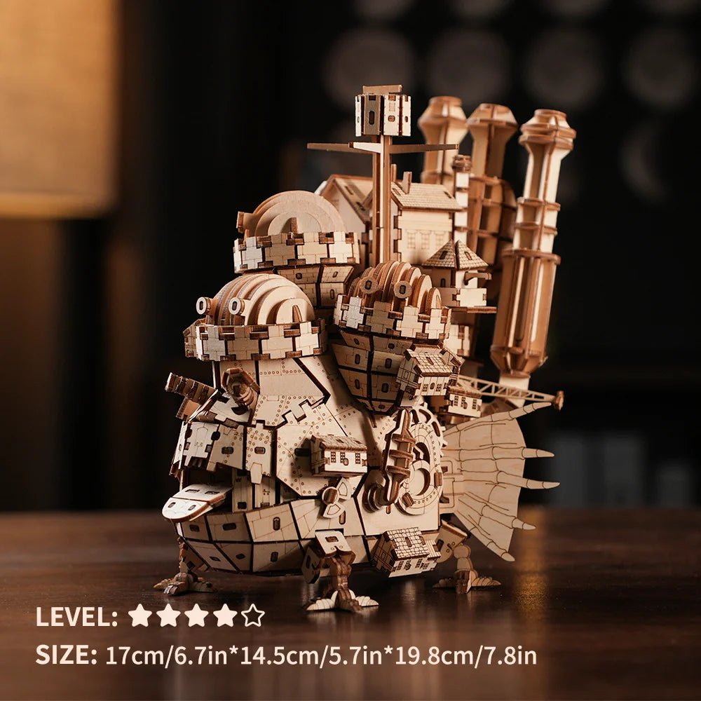 3D Wooden Puzzle Castle Model DIY Assembly Kit for Kids & Adults