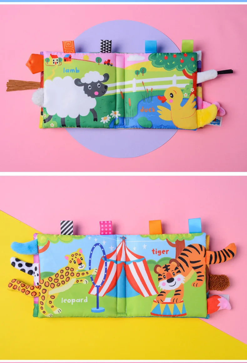 Baby Sensory Cloth Book Montessori Animal Activity Toy