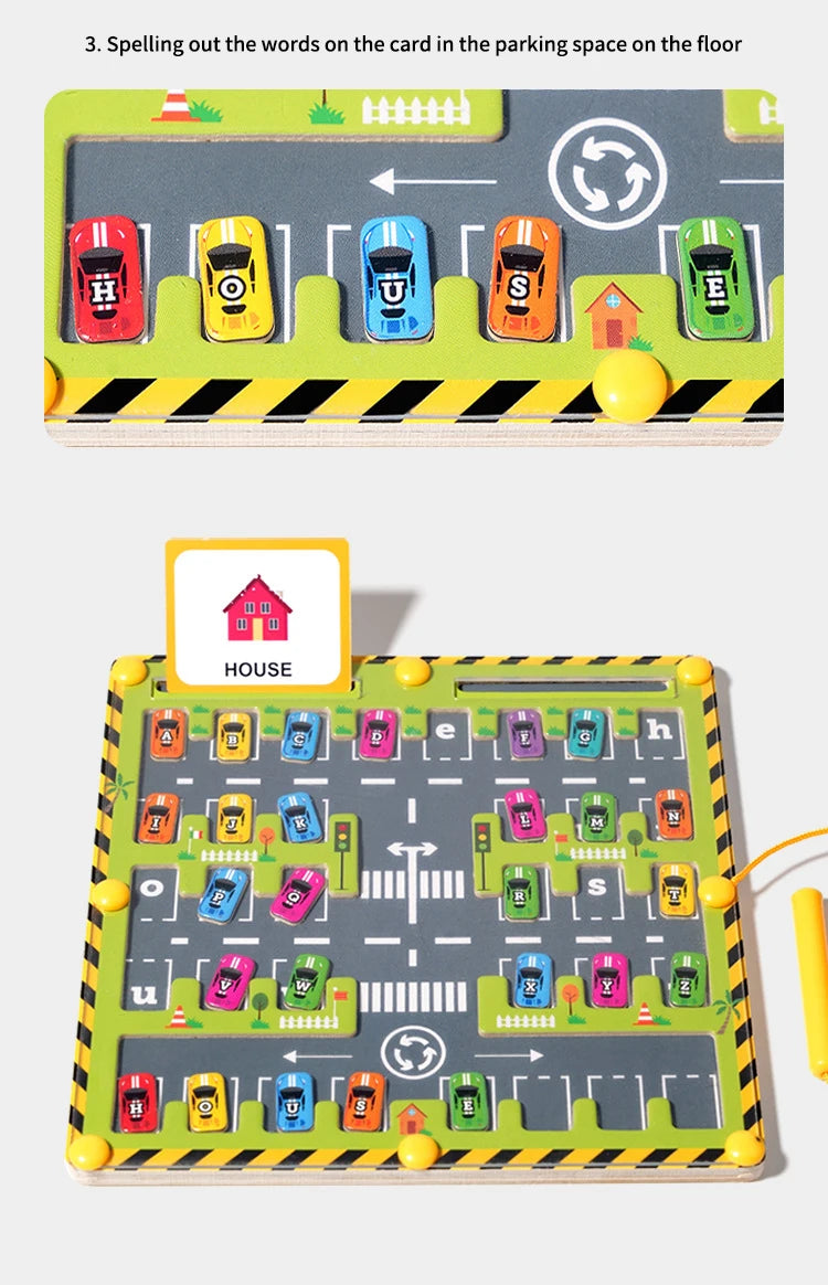 Magnetic Alphabet Maze Wooden Letter Puzzle for Kids
