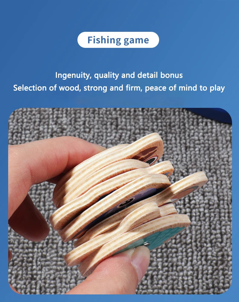 Wooden Magnetic Fishing Toy – Marine Life Learning Game