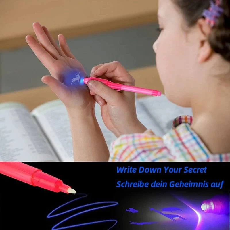 Invisible Ink Pen with UV Light, Secret Message Marker