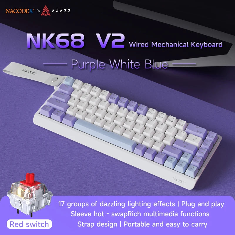 Portable Mechanical Gaming Keyboard – RGB Hot-Swappable USB