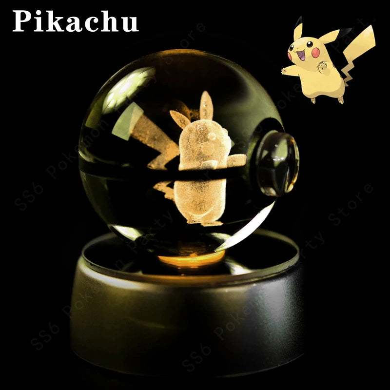 3D Crystal Ball Night Light – Glass LED Decorative Lamp