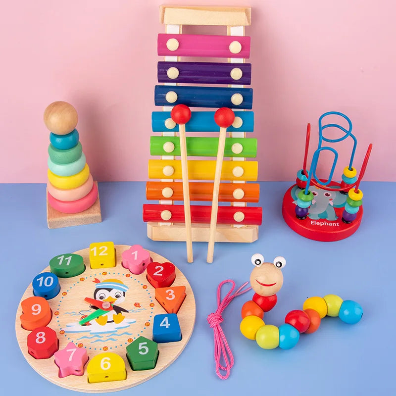 Montessori Wooden Puzzles for Kids – 3D Early Learning Toy