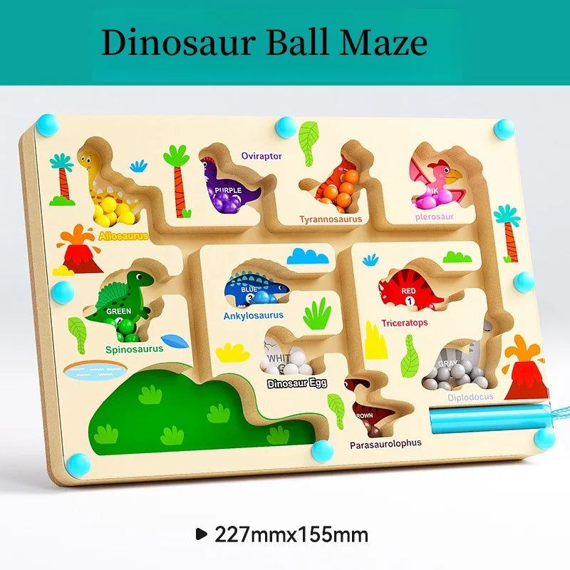 Magnetic Color Sorting Maze Wooden Number Puzzle Toy