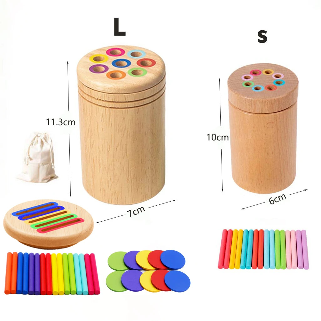 Wooden Color Sorting Toy Montessori Shape Matching Puzzle