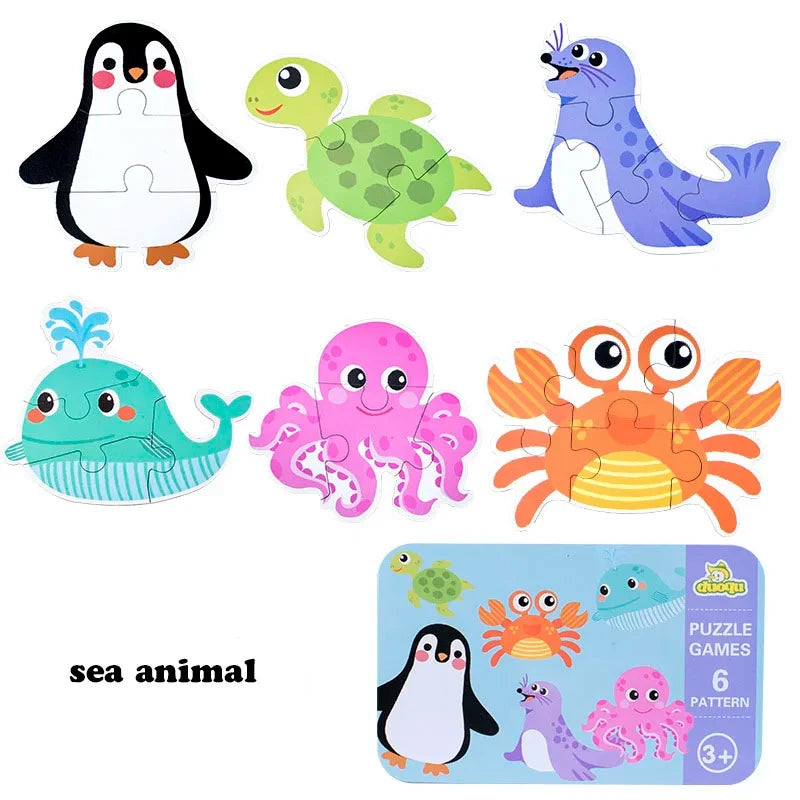 Montessori Toddler Puzzle – Wooden Animal Jigsaw Game