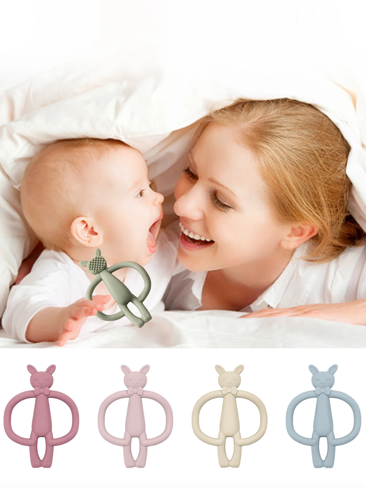 Baby Teether Silicone Rabbit Teething Toy for Infants
