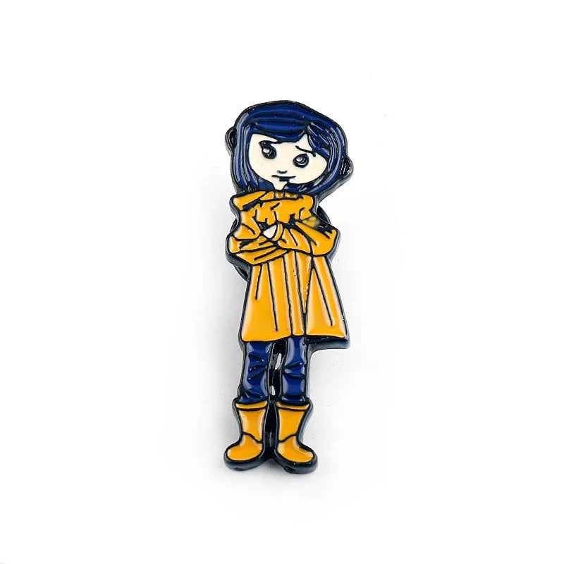 Horror Character Enamel Pin – Gothic Halloween Lapel Brooch