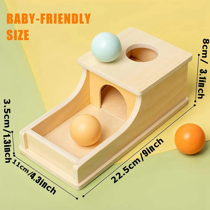 Montessori Wooden Toy – Ball Drop Learning Game for Kids