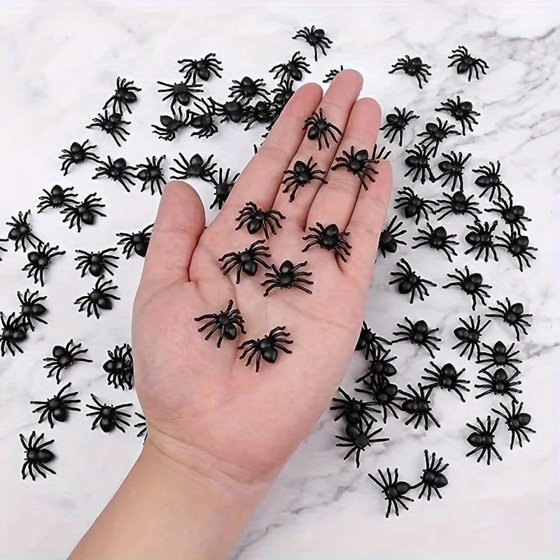 Halloween Spider Decorations – Realistic Mini Plastic Spiders for Parties