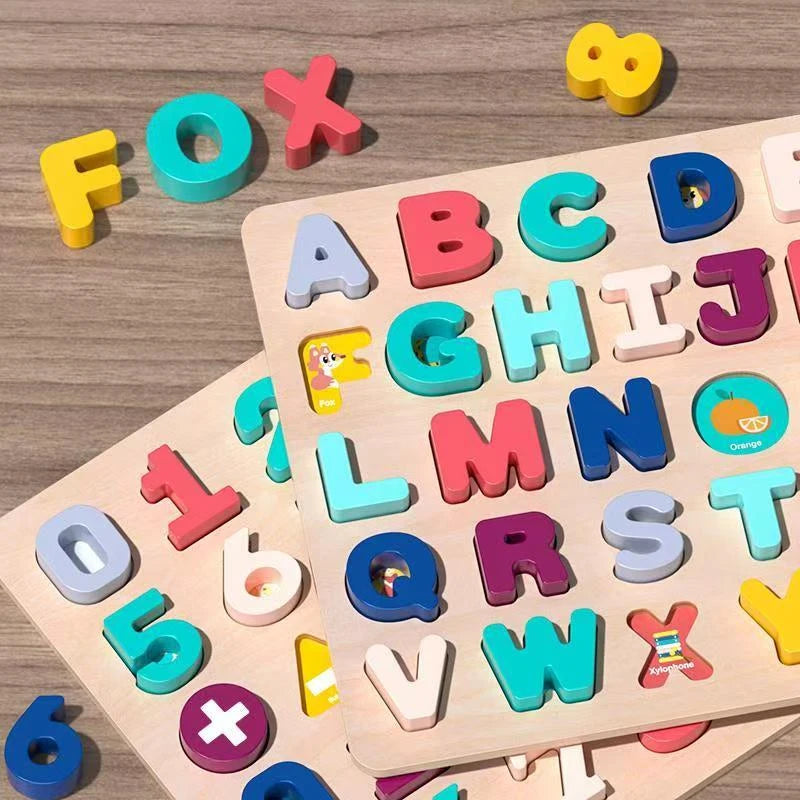 Wooden Alphabet Number Puzzle