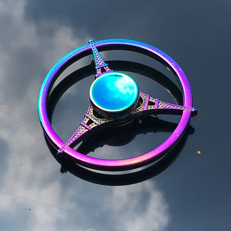 Metal Fidget Spinner – Rainbow Color Finger Hand Spinner Toy