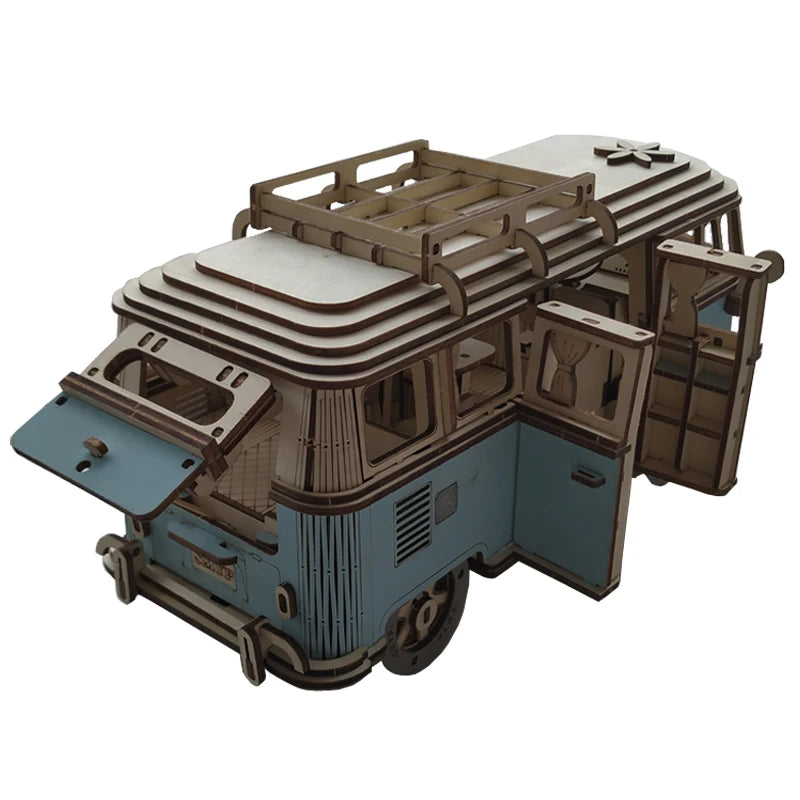 3D Wooden Puzzle Retro Campervan DIY Model Building Toy