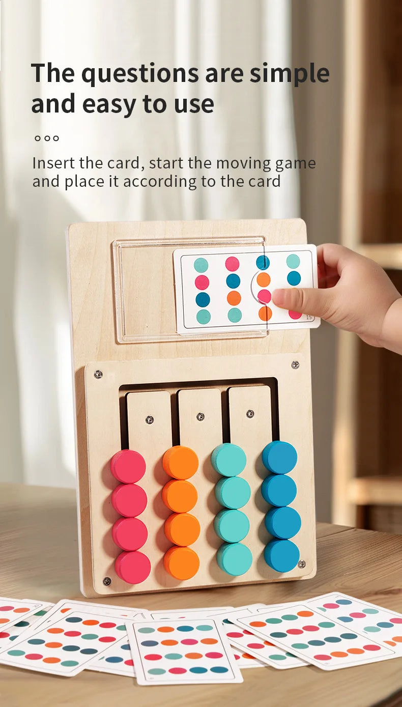 Wooden Color Sorting Game Montessori Shape Matching Toy for Kids