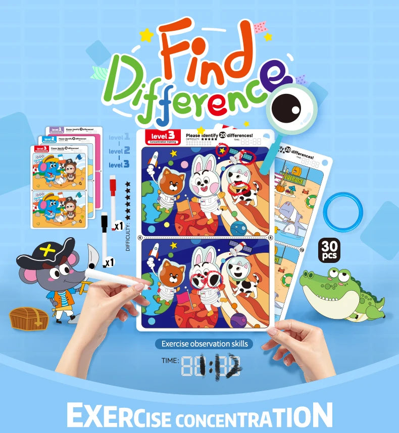 Find the Difference Game – Reusable Observation & Concentration Cards