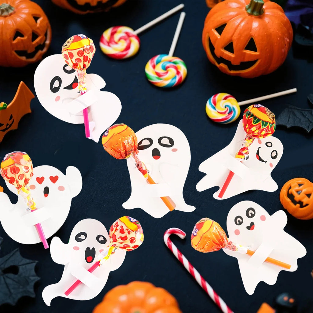 Halloween Lollipop Holders, 48PCS Ghost Candy Party Favors