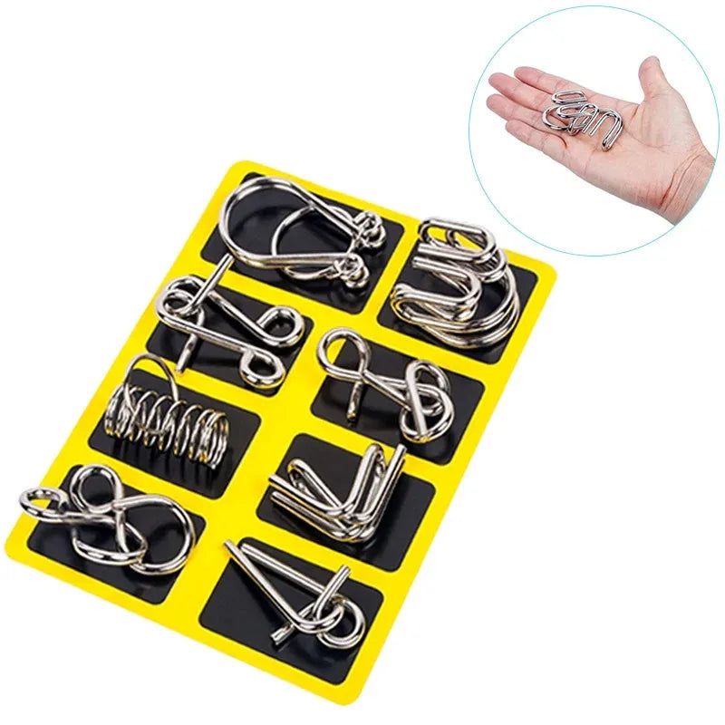 Metal Wire Puzzle Set – 8 Piece Brain Teaser Logic Games