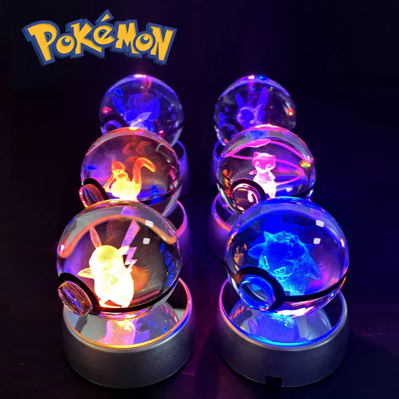 3D Crystal Ball Night Light – Glass LED Decorative Lamp